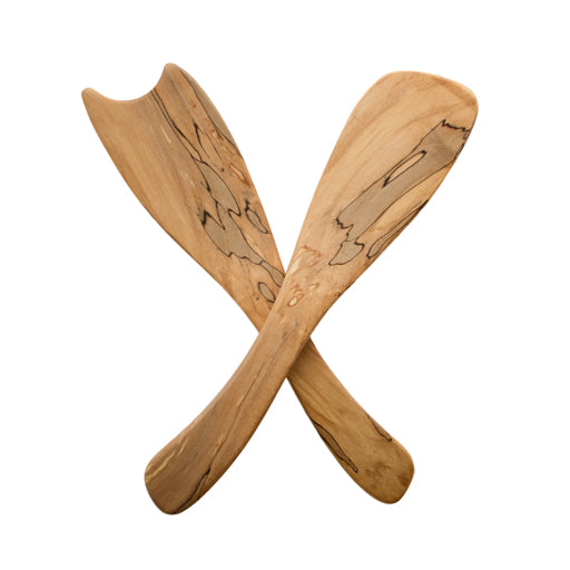 Spalted Rustic Salad Servers