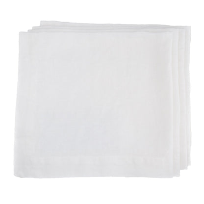 HG White Hand-dyed Linen Napkin, 22"