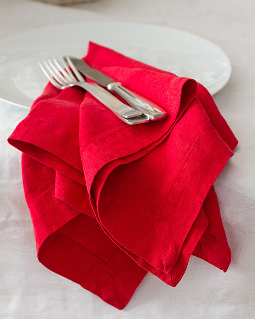 HG Watermelon Hand-dyed Linen Napkin, 22", 22"