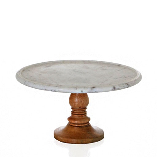 Marble Wood Cake Stand