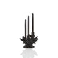 Coral Candleholder, Three Candles, Matte Black