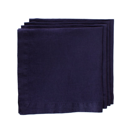 HG Eggplant Hand-dyed Linen Napkin, 22"