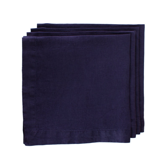 HG Eggplant Hand-dyed Linen Napkin, 22"