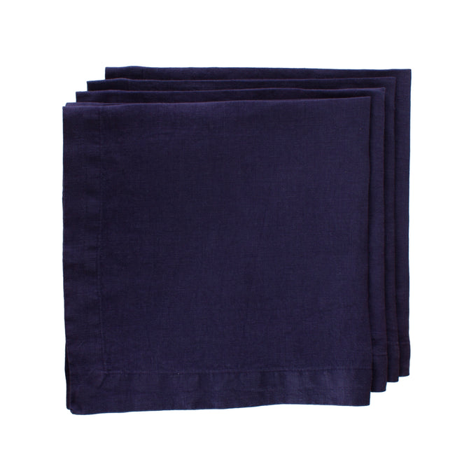 HG Eggplant Hand-dyed Linen Napkin, 22"
