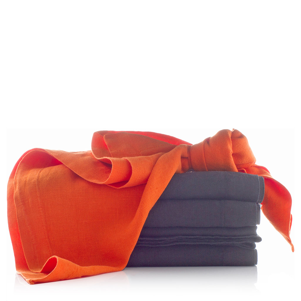 HG Persimmon Hand-dyed Linen Napkin, 22"
